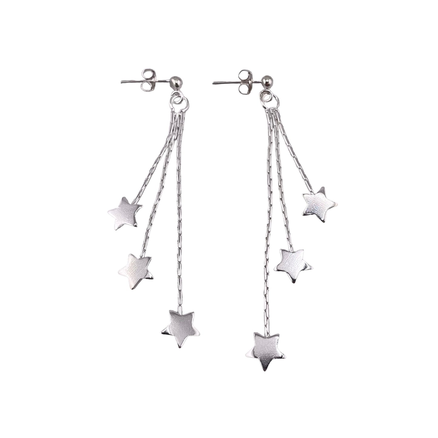 Star Dangle Earrings Sterling Silver