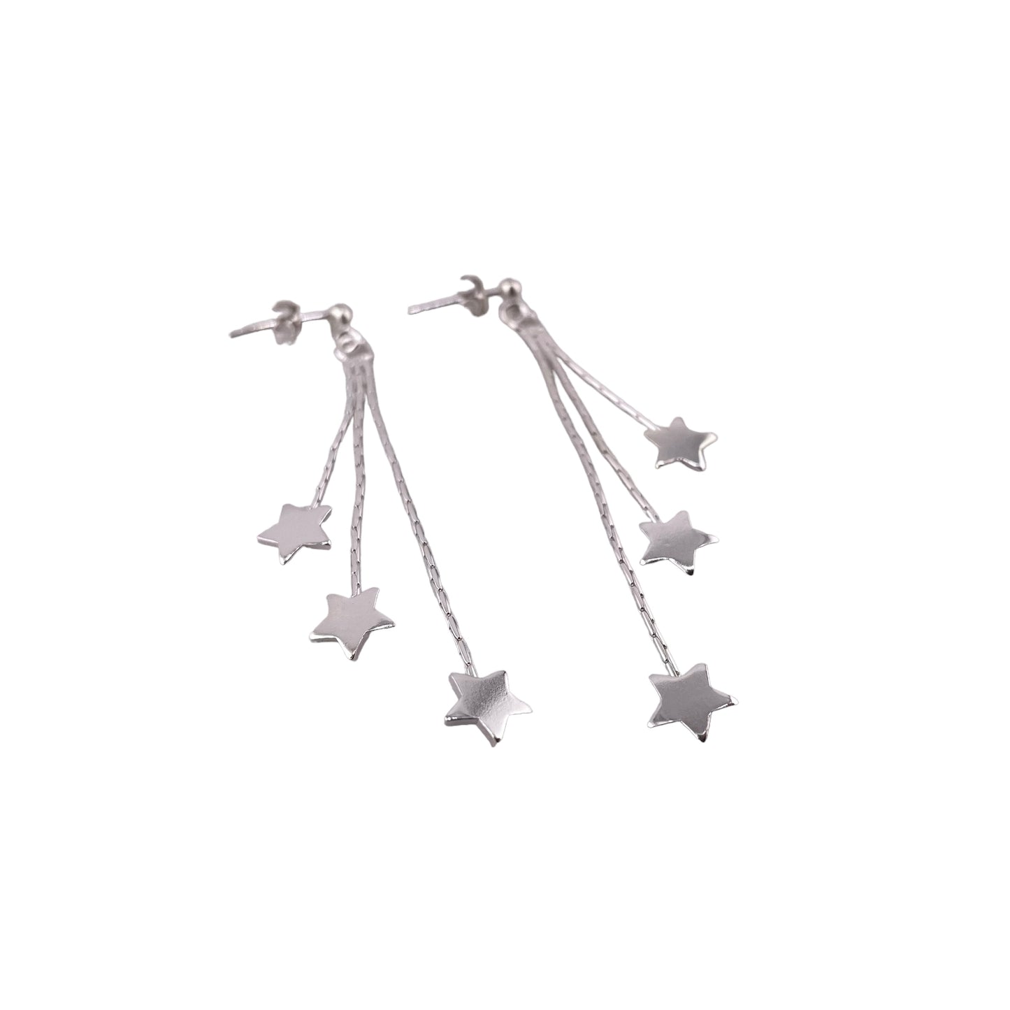 Star Dangle Earrings Sterling Silver