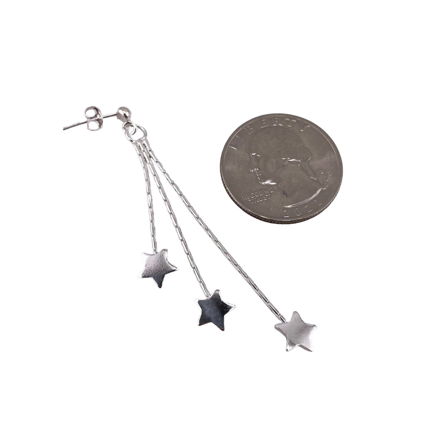 Star Dangle Earrings Sterling Silver