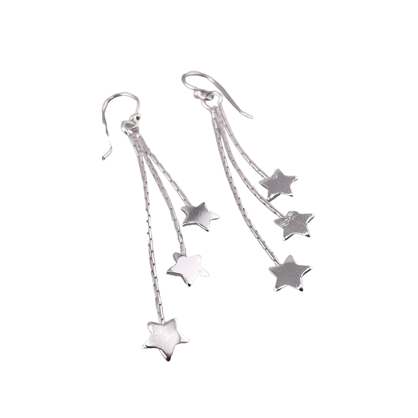 Star Dangle Earrings Sterling Silver