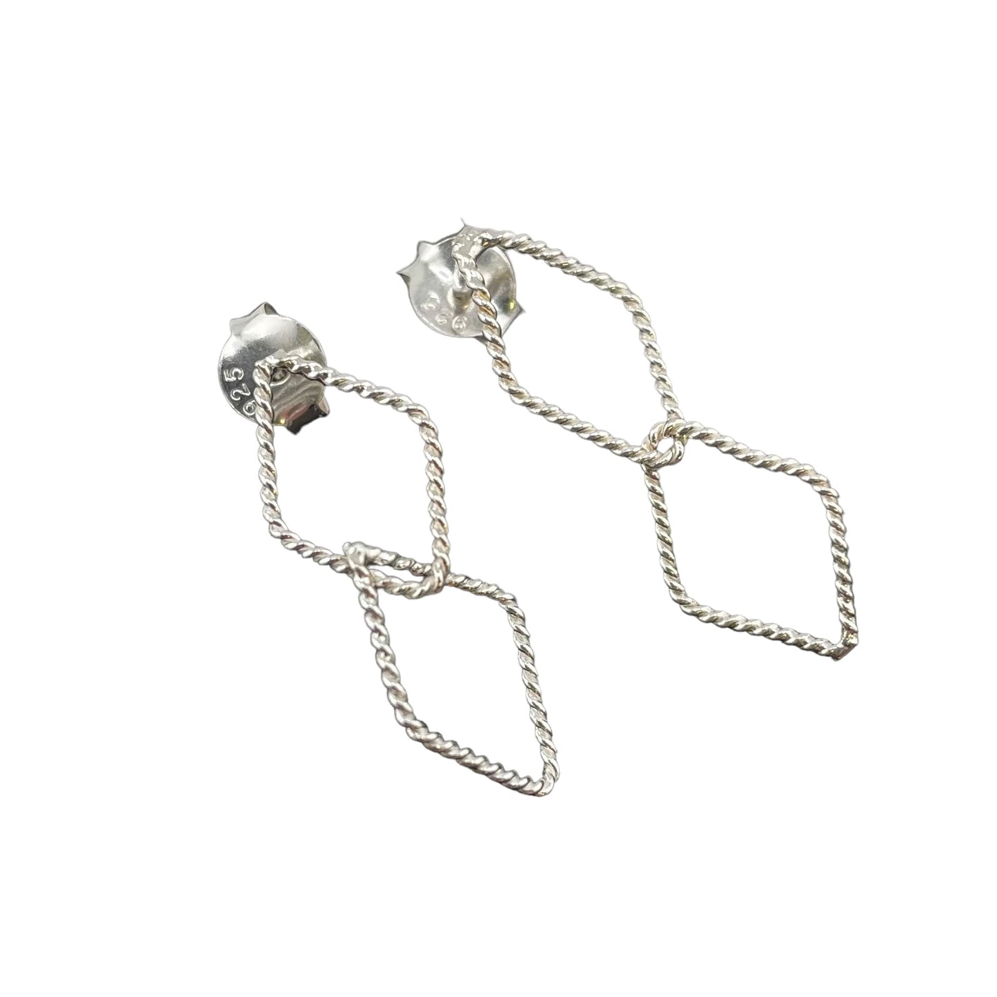 Rope Diamond-Shape Post Earrings Sterling Silver