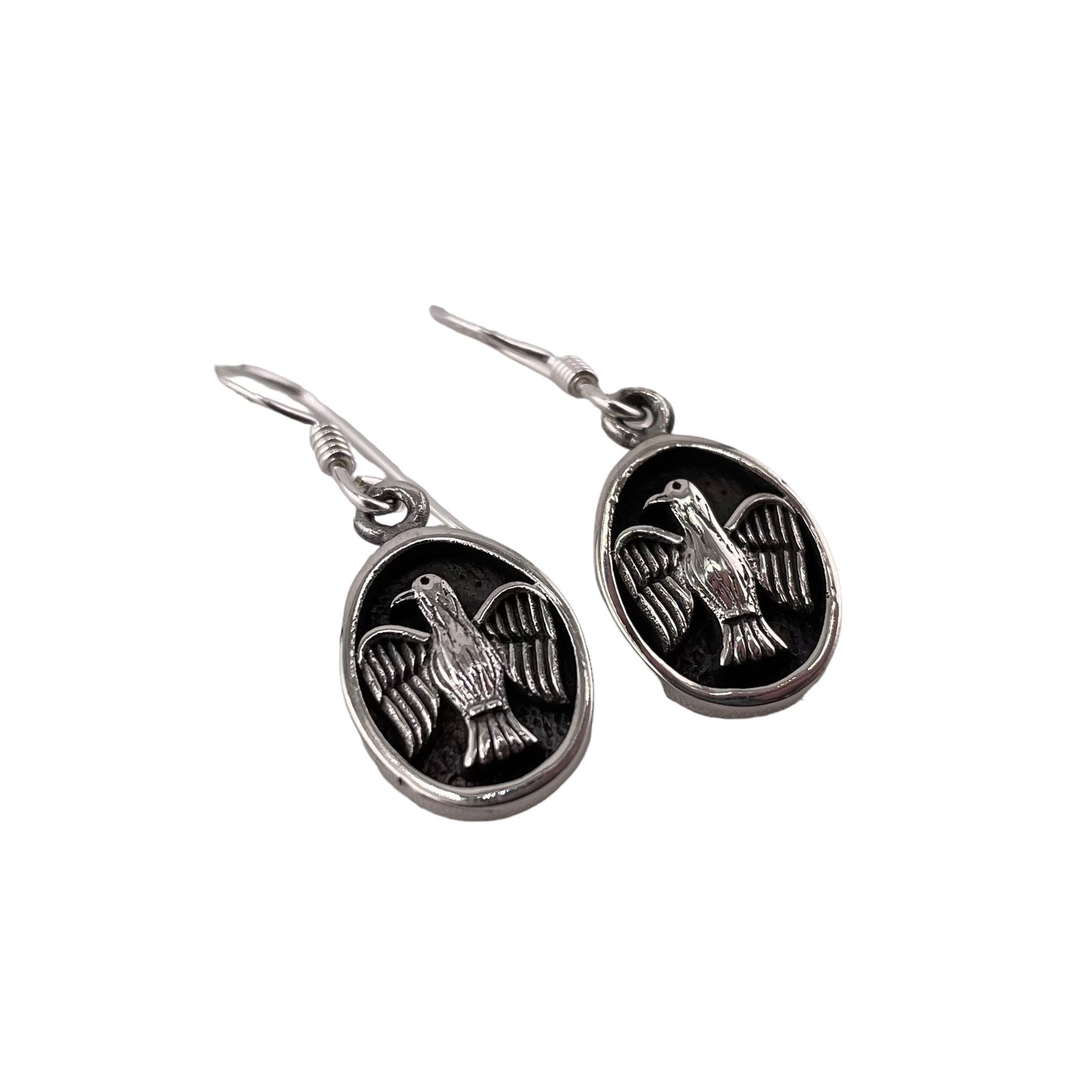 Eagle Dangle Earrings Sterling Silver