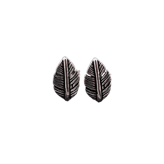 Feather Post Earrings Sterling Silver