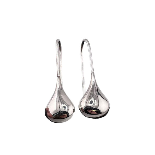 Water Drop Wire Earrings Sterling Silver