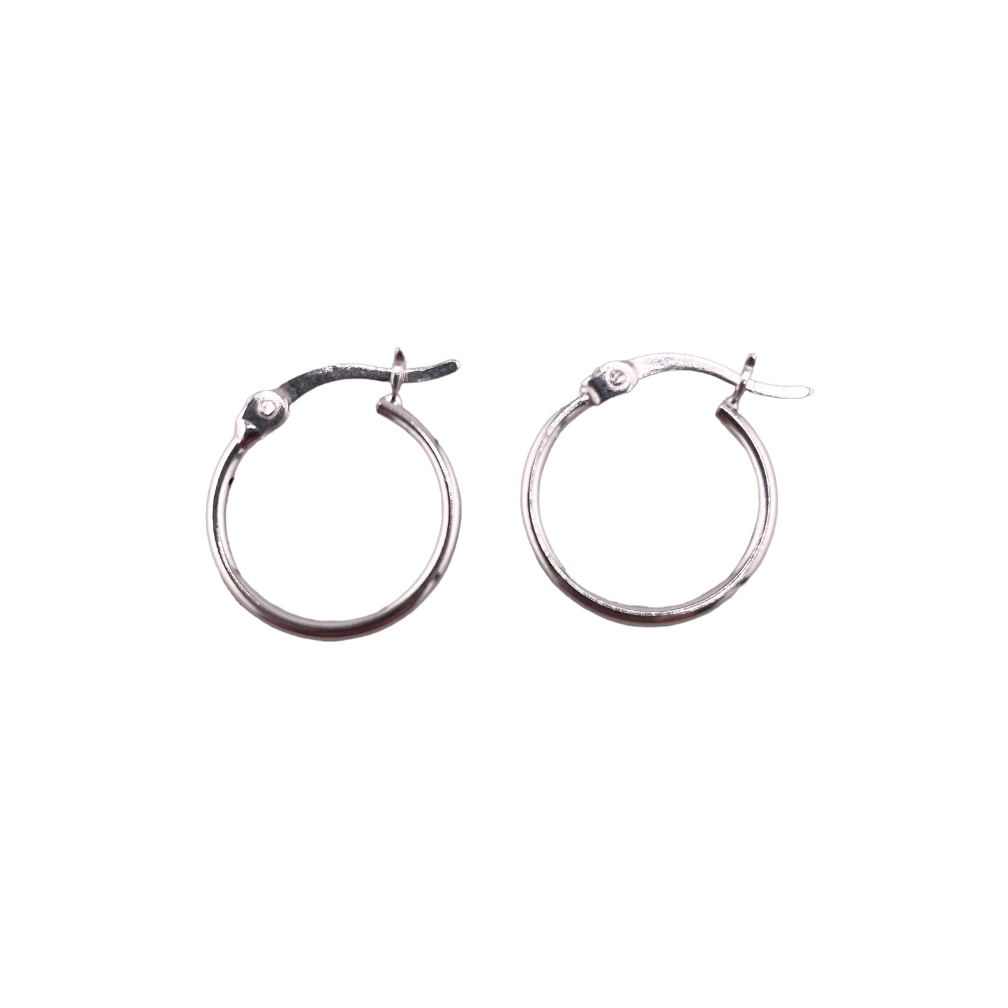 Sterling Silver Hinged Hoop Earrings Round 1.25mm Wide. Available in 10mm to 50mm