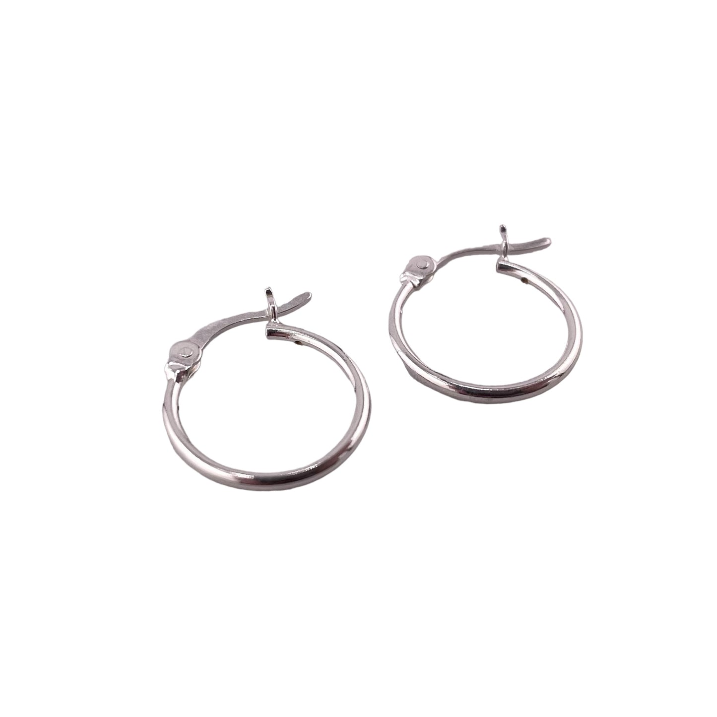 Sterling Silver Hinged Hoop Earrings Round 1.25mm Wide. Available in 10mm to 50mm