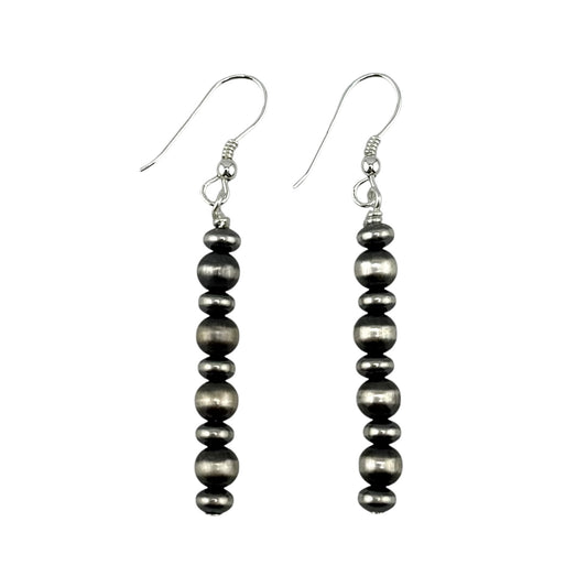 Desert Pearl Drop Bead Dangle Earrings Sterling Silver