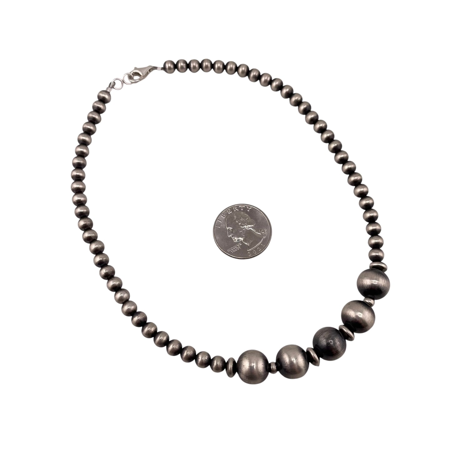 Desert Pearl Mixed Bead Necklace Sterling Silver