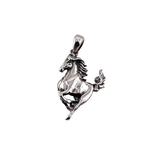 Galloping Horse Pendant Sterling Silver