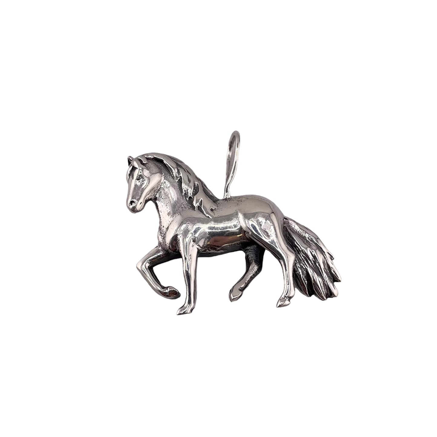 Horse Bronco Pendant Large Sterling Silver