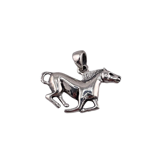 Galloping Horse Pendant Sterling Silver