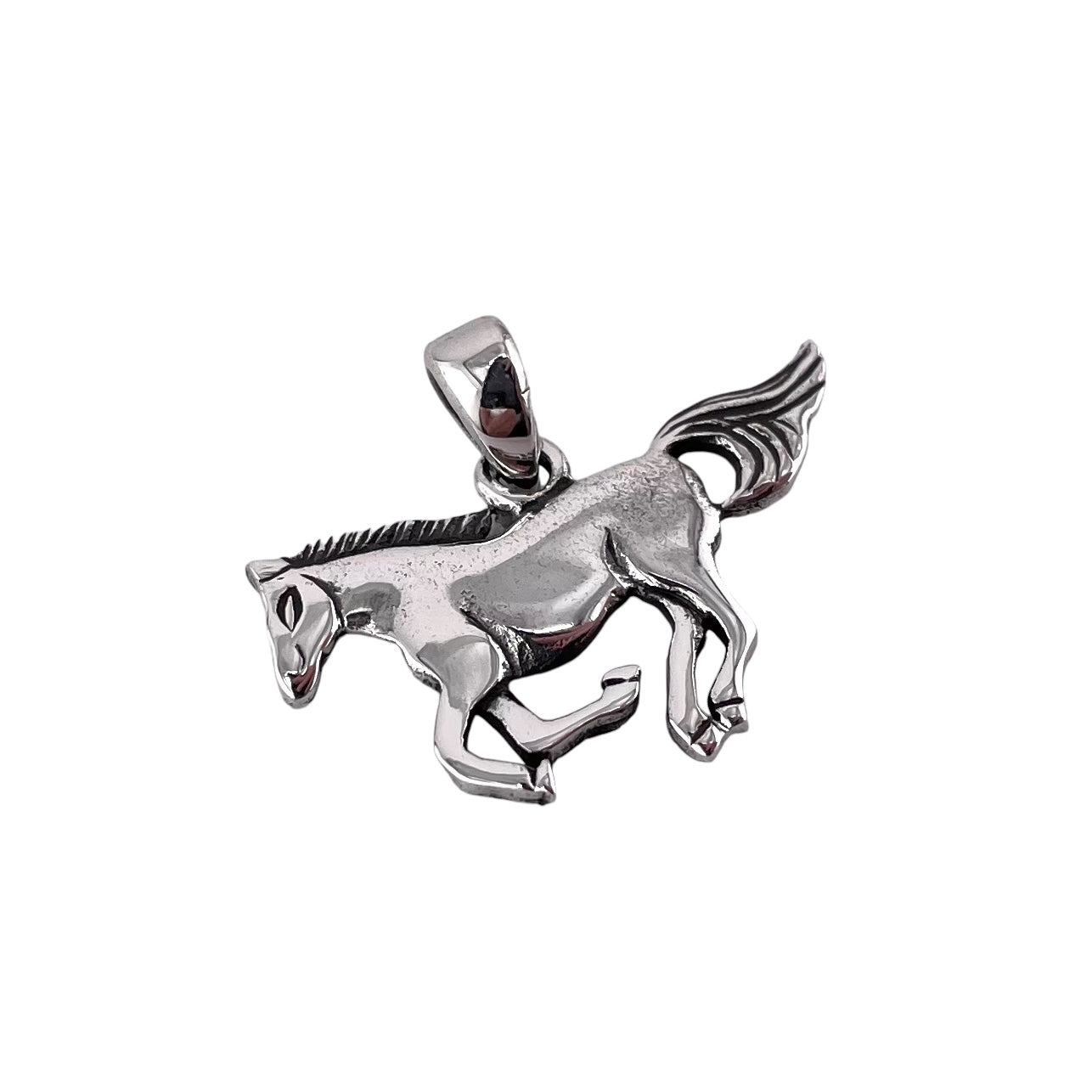 Galloping Horse Pendant Sterling Silver