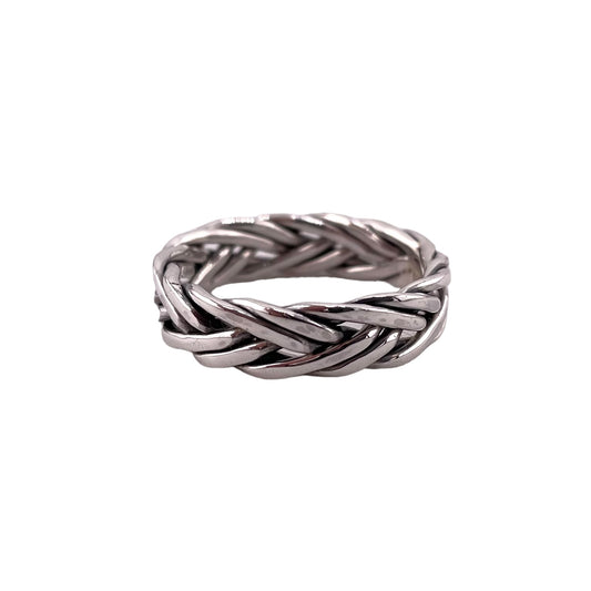 Braided 5mm Wheat Ring Sterling Silver