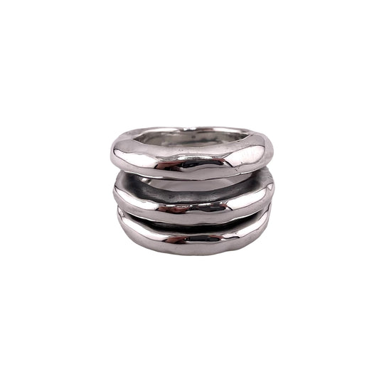 3 Bar 17mm Row Ring Sterling Silver