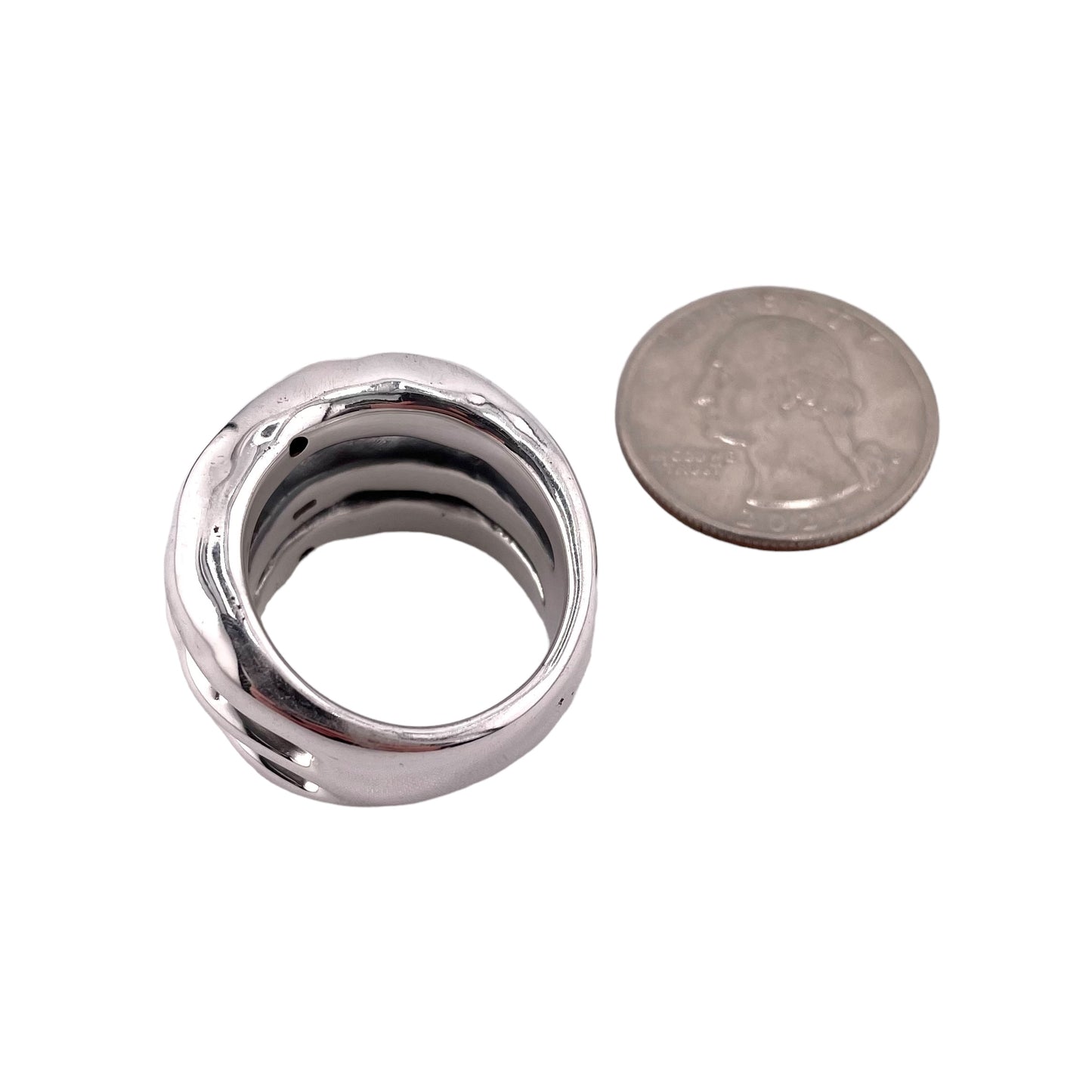 3 Bar 17mm Row Ring Sterling Silver