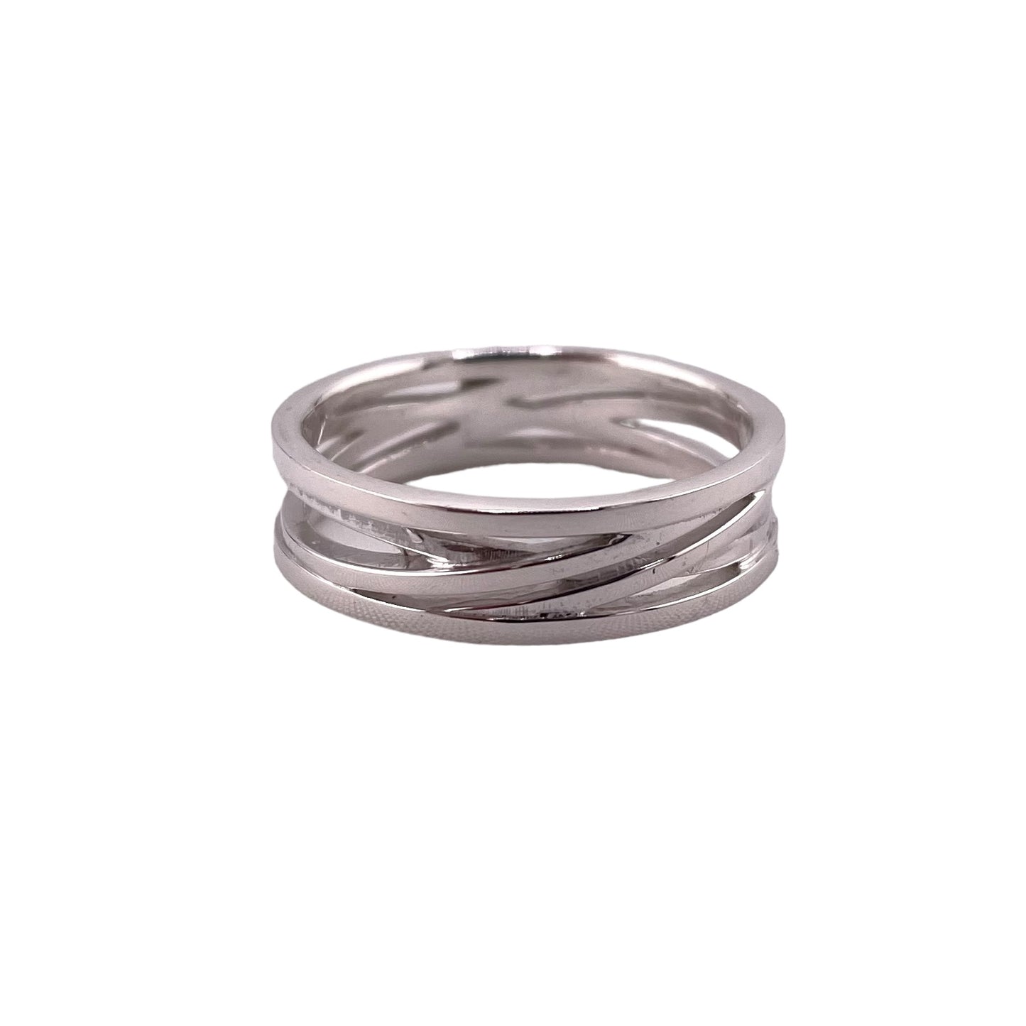 Criss Cross Band Ring Sterling Silver