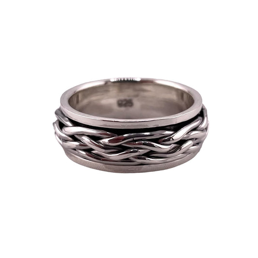 Braided Spinner Ring Sterling Silver