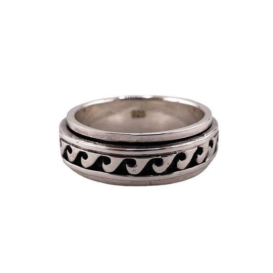 Wave Spinner Ring Sterling Silver