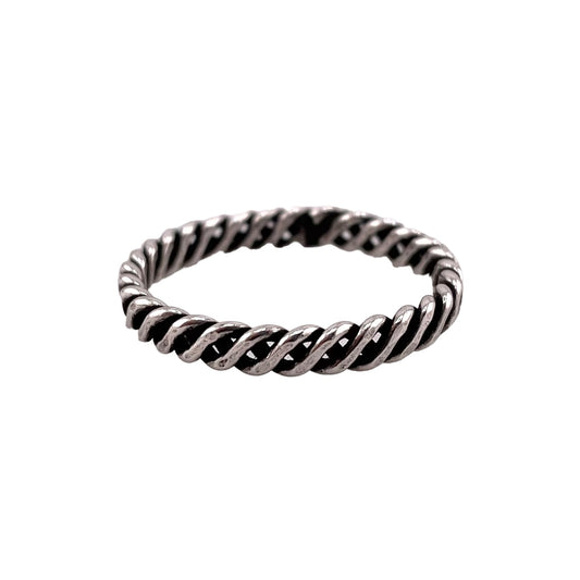 Rope 3mm Band Ring Sterling Silver