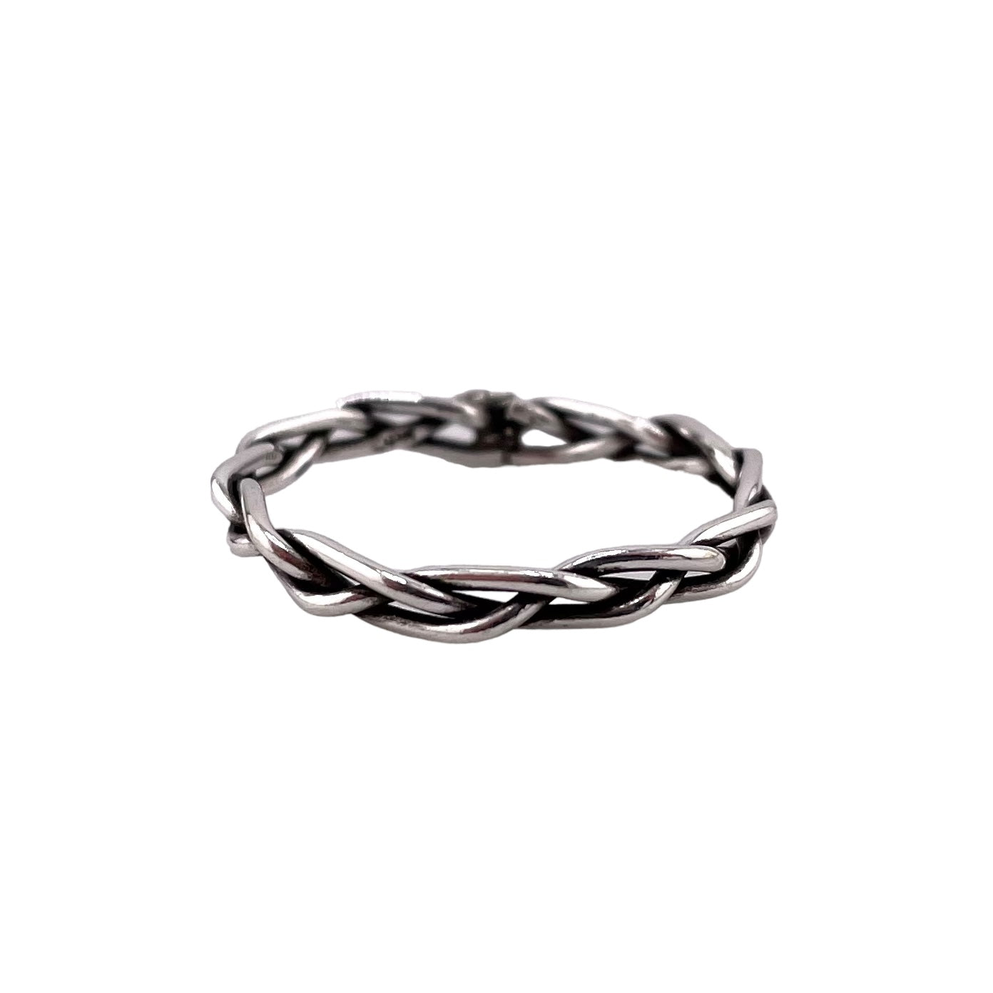 Braided Rope 3mm Band Ring Sterling Silver