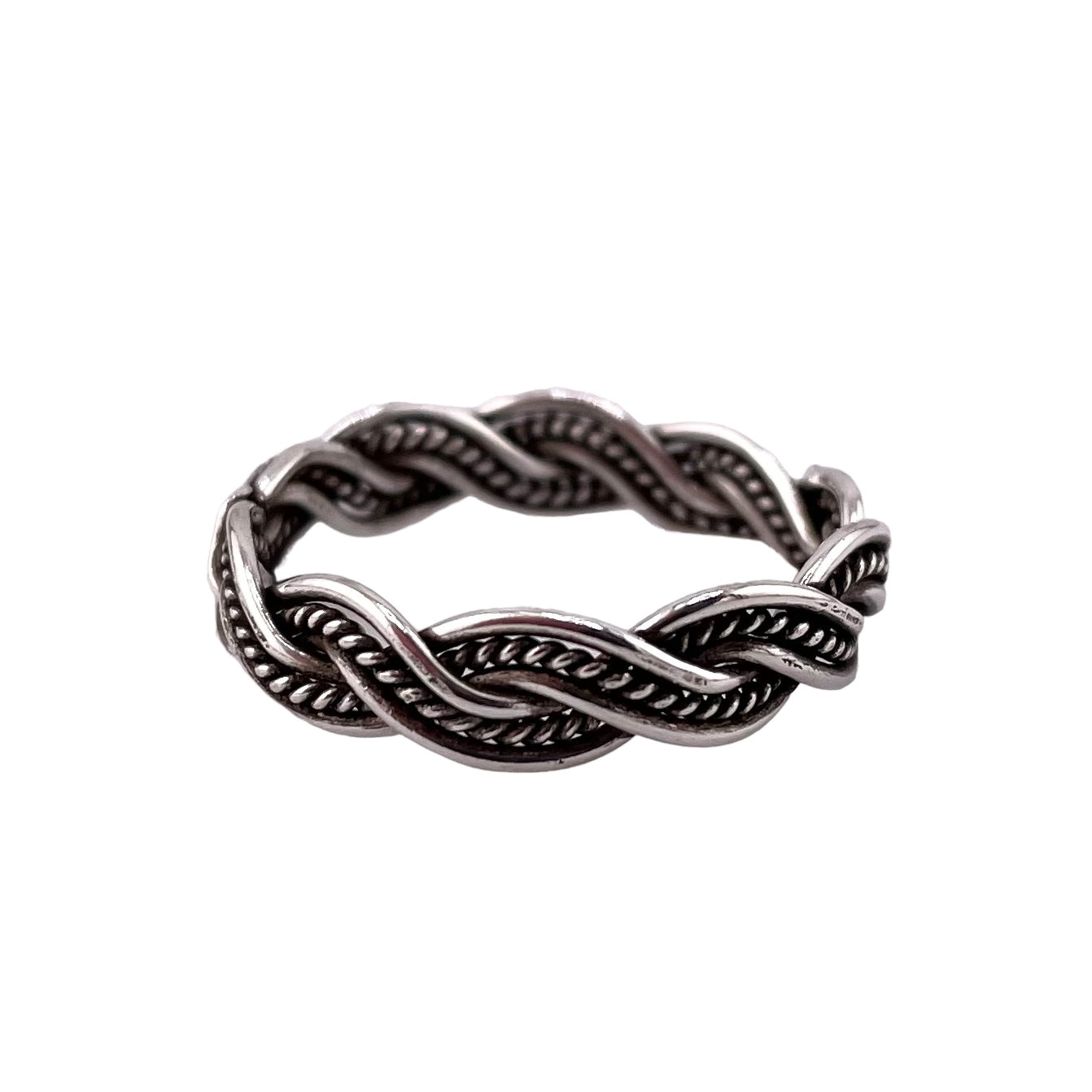 Braided Rope Twist 5mm Band Ring Sterling Silver