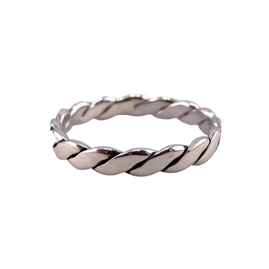 Rope 3mm Band Ring Sterling Silver