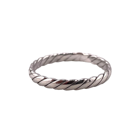 Rope 3mm Band Ring Sterling Silver