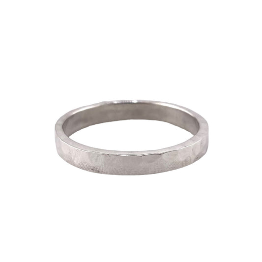 Hammered 3mm Band Ring Sterling Silver