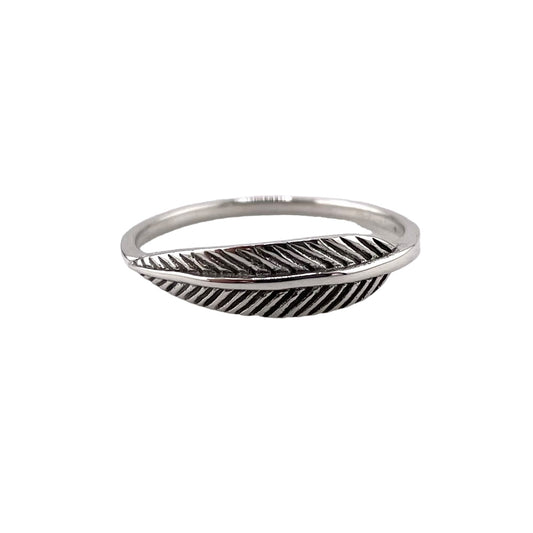 Feather 5mm Band Ring Sterling Silver