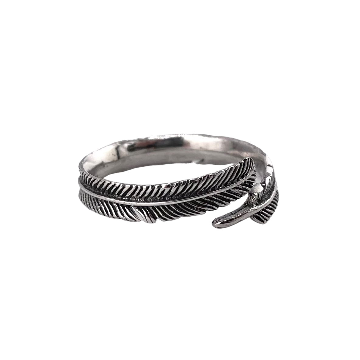 Open Feather Band Ring Sterling Silver