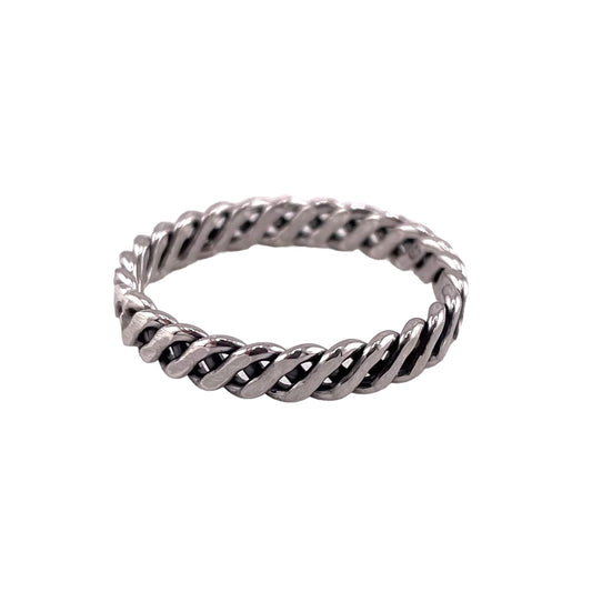 Rope 3mm Band Ring Sterling Silver