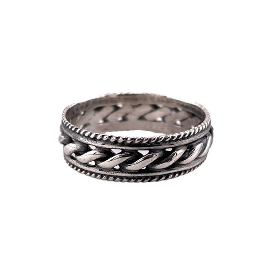 Rope 6mm Band Ring Sterling Silver