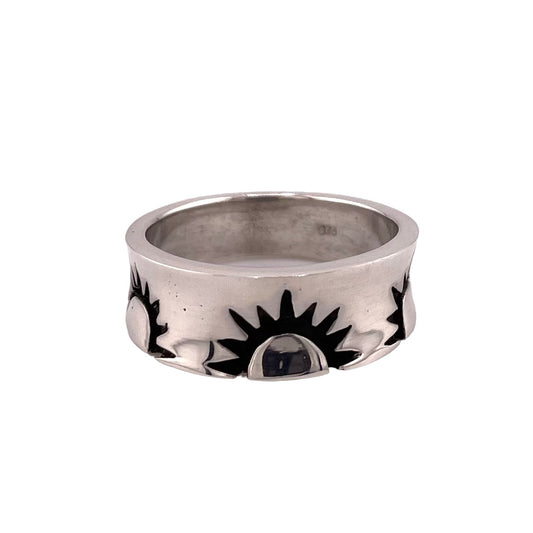 Sunrise 8mm Band Ring Sterling Silver