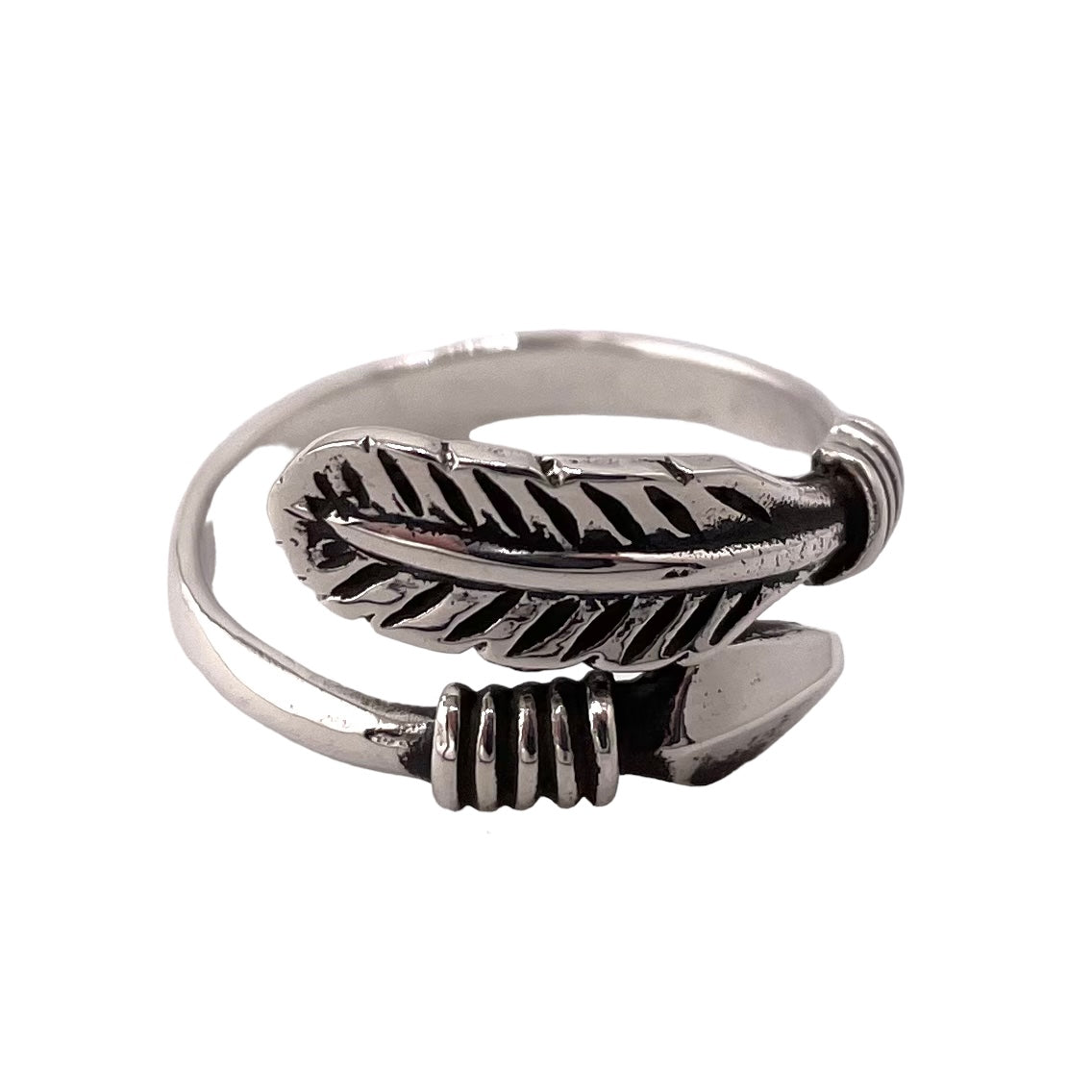 Feather Arrow Wrap Ring Sterling Silver