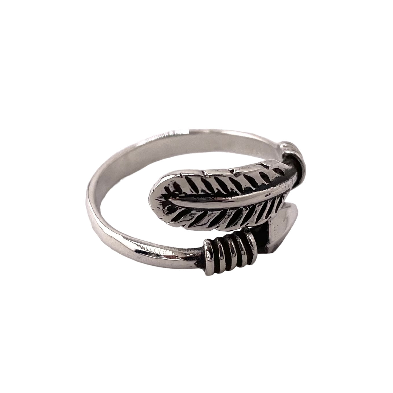 Feather Arrow Wrap Ring Sterling Silver