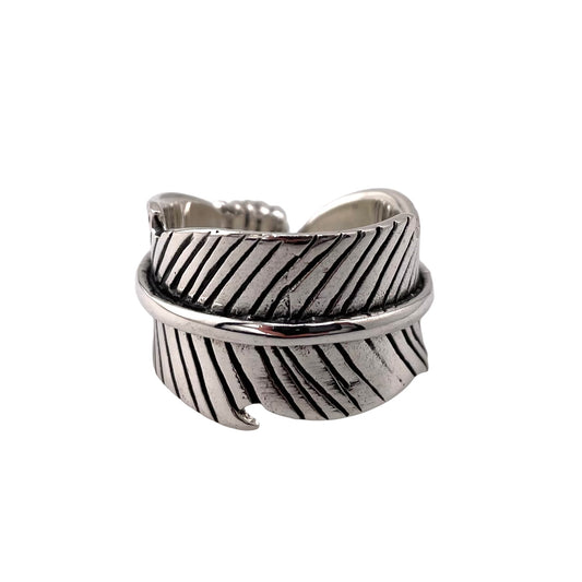 Feather Wrap 14mm Ring Sterling Silver