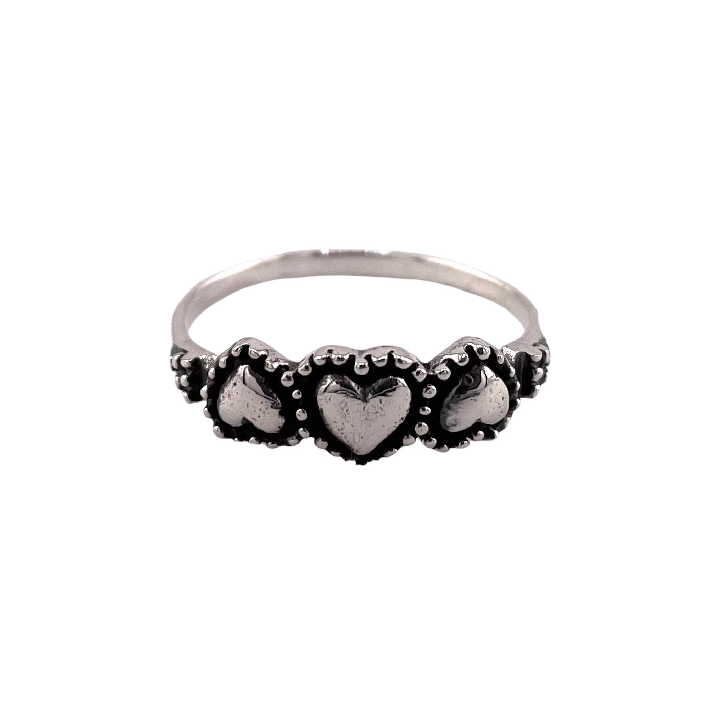 Triple Heart Ring Sterling Silver