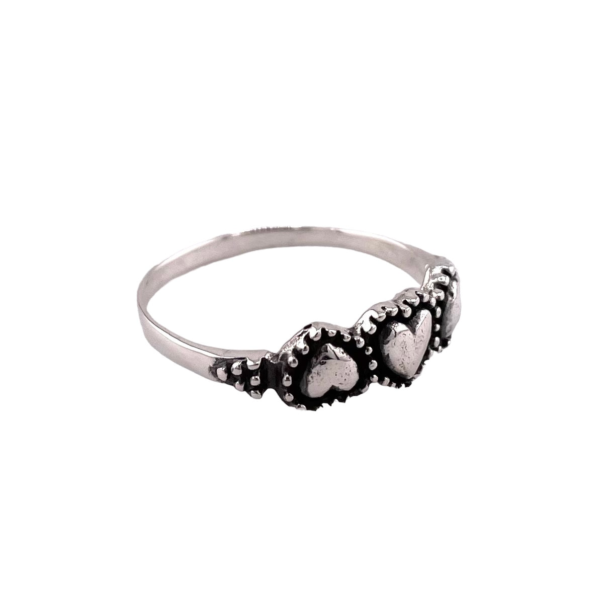 Triple Heart Ring Sterling Silver