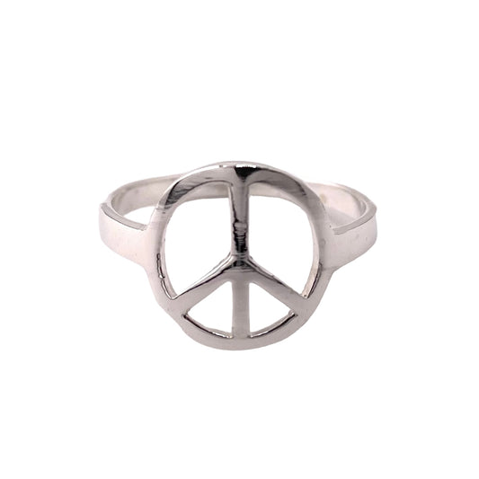 Peace Sign Ring Sterling Silver