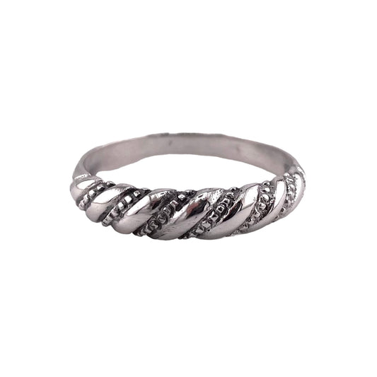 Rope Plain Twist Band Ring Sterling Silver