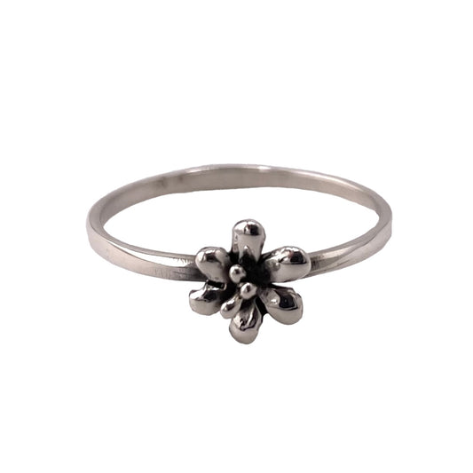 Daisy Flower Ring Sterling Silver