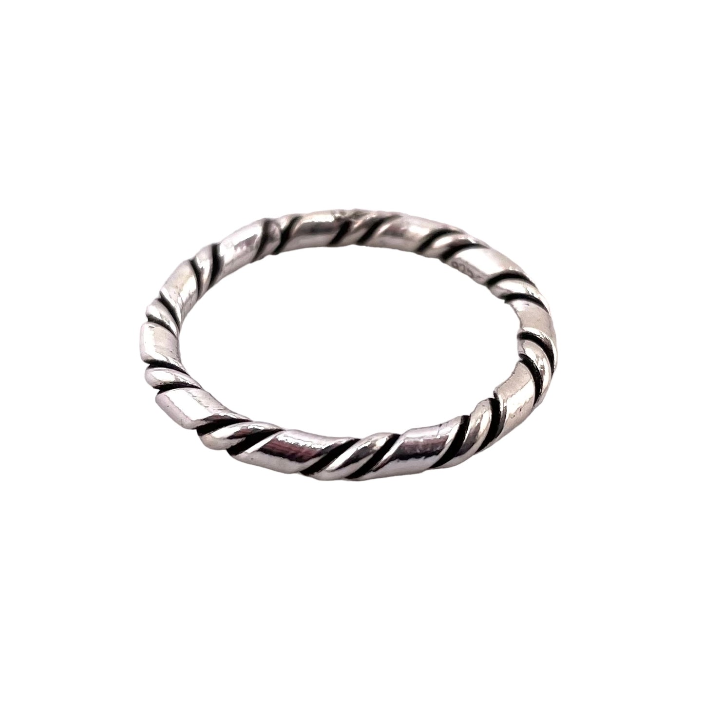 Plain Rope Twist 2mm Band Ring Sterling Silver