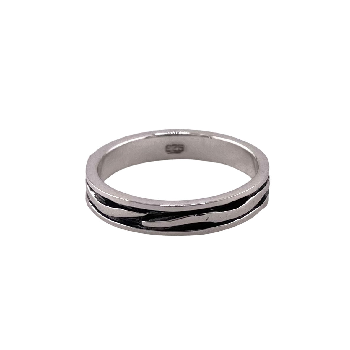 Imprint Wave 4mm Band Ring Sterling Silver