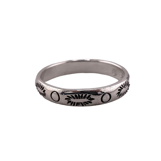 Stamped 4mm Band Ring Sterling Silver