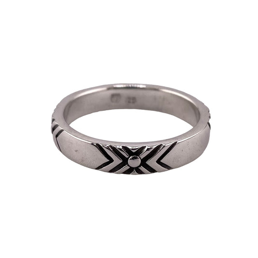 Stamped Arrow 4mm Band Ring Sterling Silver