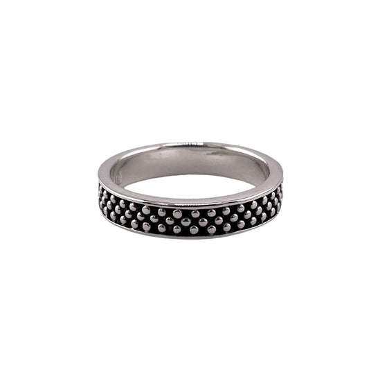 Studded 4.5mm Band Ring Sterling Silver