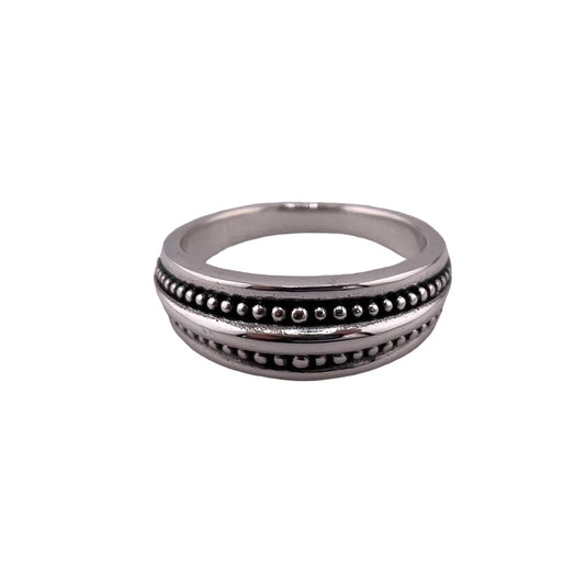 Studded 7mm Ring Sterling Silver