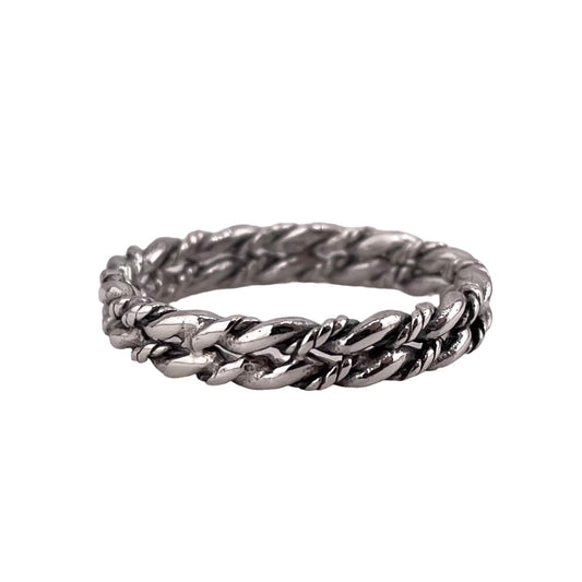 Double Rope Twist 4mm Band Ring Sterling Silver