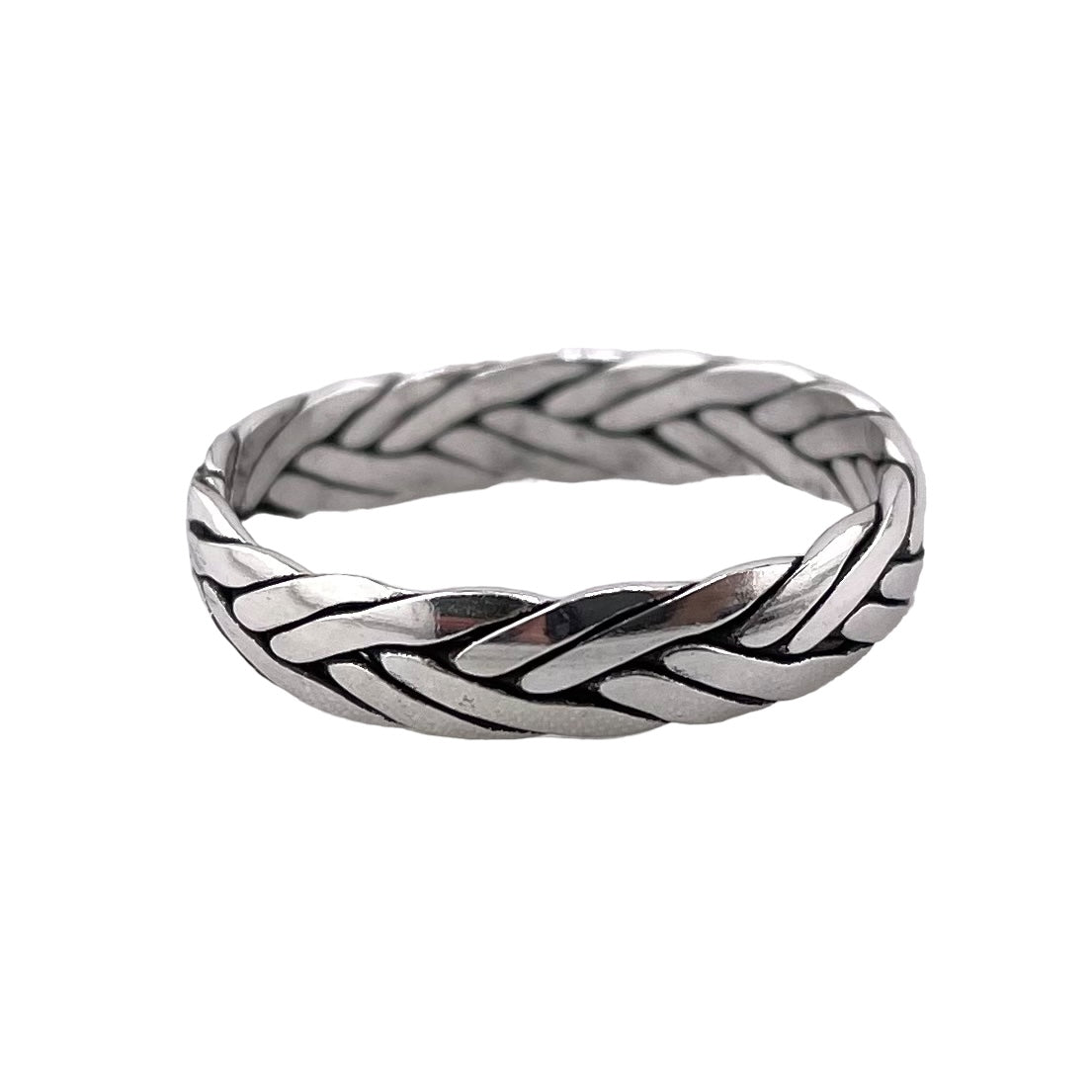 Braided Twine Ring Sterling Silver