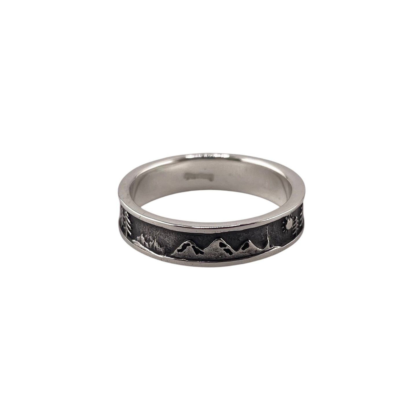 Imprinted Mountain Ring Sterling Silver